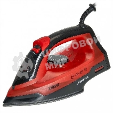 Утюг Аксинья КС-3004 черный с красным, 2200 Вт, 25 г/мин, 120 г/мин, 160 мл