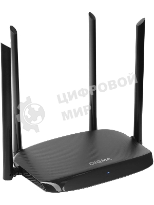 Роутер беспроводной Digma DWR-AC1201 AC1200 10/100BASE-TX черный (упак.:1шт)