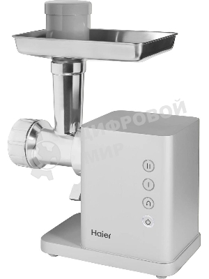 Мясорубка электрическая Haier HG-702 серебристый, 1900 Вт, 3.5 кг/мин, реверс, защита от перегрузки, насадки - 14