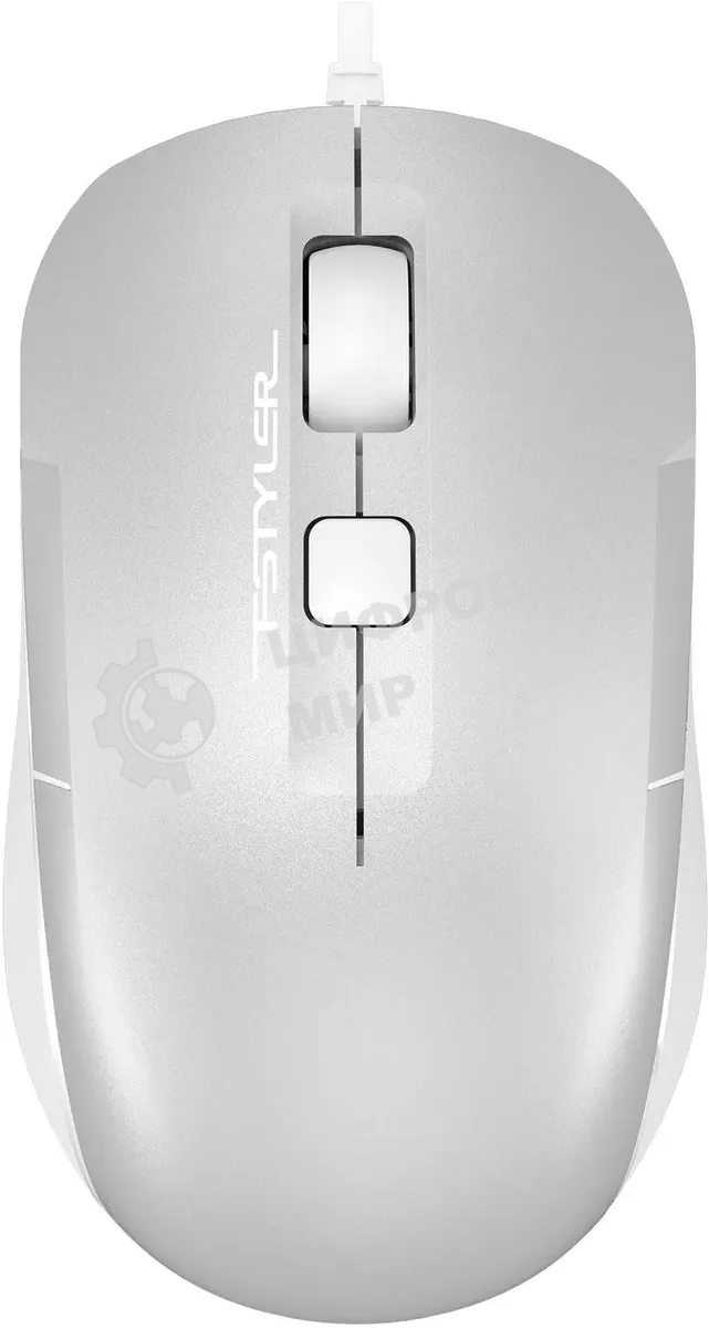 Мышь проводная A4Tech Fstyler FM26 серебристый/белый, 1600 dpi, USB, кнопки - 4
