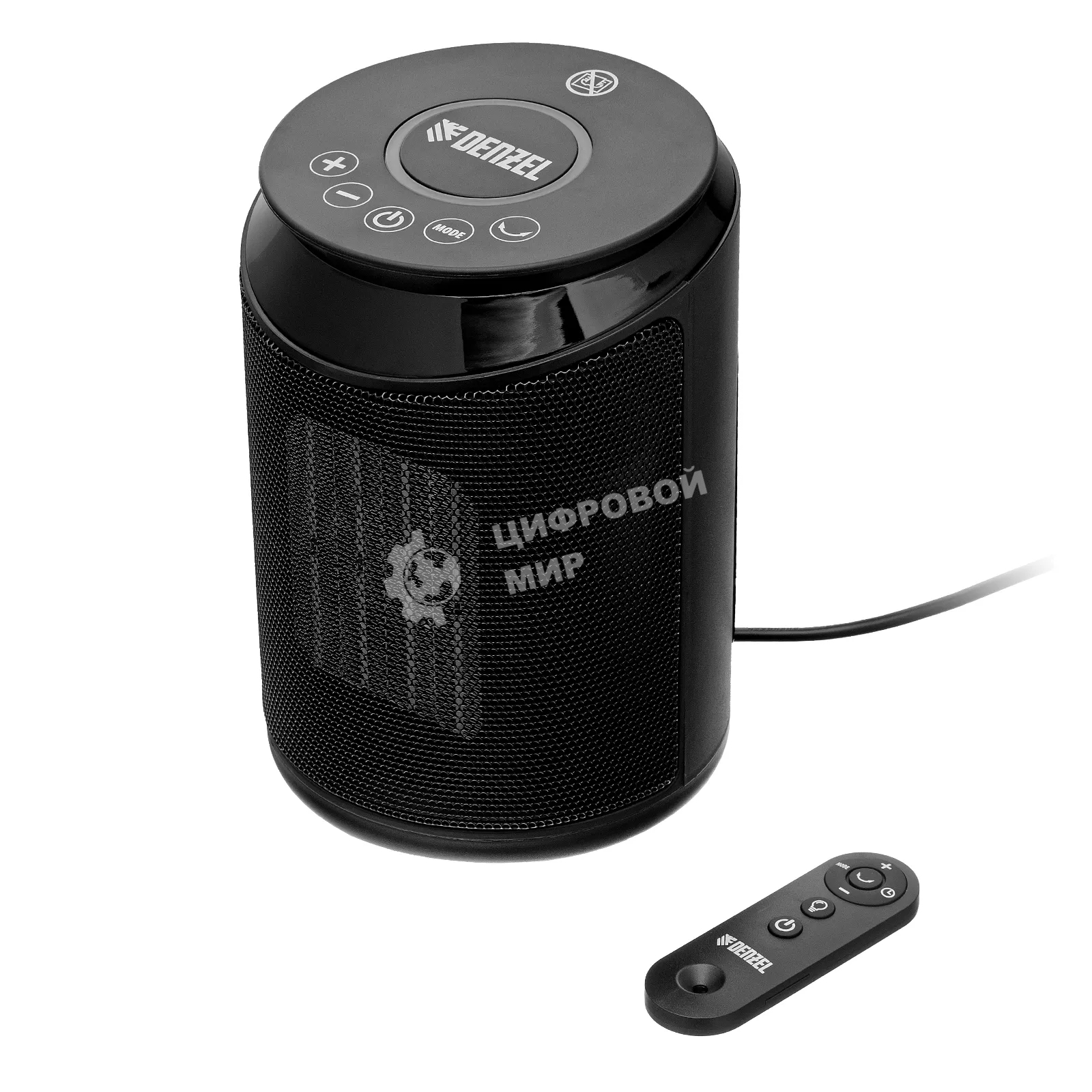 Тепловентилятор керамический Denzel DTFC-2000X, 1000/2000 Вт, 20 м2, 3 режима, пульт, Wi-Fi, термостат