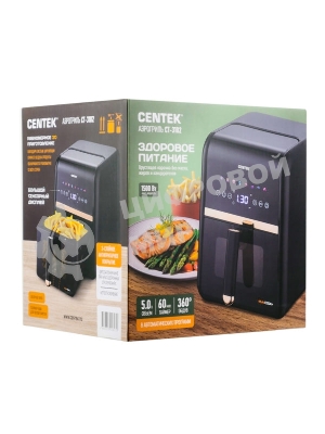 Аэрогриль Centek CT-3102 черный, 1500 Вт, 5 л, сенсор, 8 программ