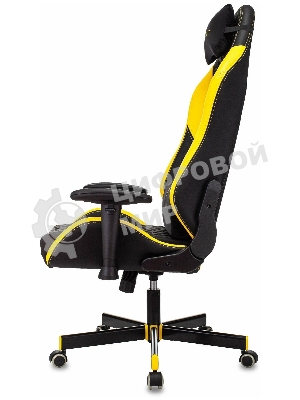 Кресло Knight Neon черный/желтый, экокожа, 120 кг, механизм качания