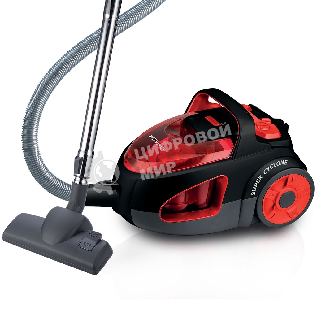 Пылесос Delta LUX DL-0846 черый/красный, 420/ 2400Вт, уборка сухая, пылесборник контейнер 2л