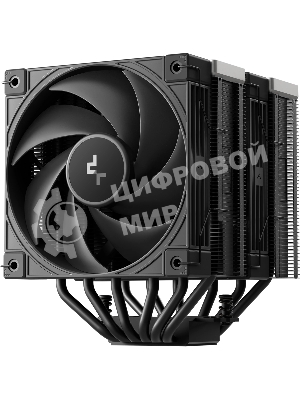 Кулер для процессора DEEPCOOL AK620 G2 LGA1851/1700/1200/115X/AM5/AM4 (8шт/кор, TDP 260W, PWM, DUAL Fan 120мм, 6 тепл. трубок, Copper Base, Wood-grain top cover, черный) RET (R-AK620G2-BKNNMN-GJD)