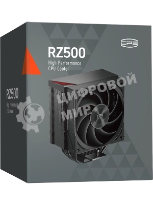 Устройство охлаждения (кулер) PcCooler RZ500 Soc-AM5/AM4/1200/1700/1851 черный 4-pin 32dB Al+Cu 250W Ret (RZ500-BKNWNX-GL)