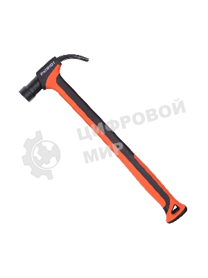 Молоток-гвоздодер Patriot NHF 450 L, кругл.боек 450 гр, 50-58 HRC, fiberglas+TPR рукоять, малый вес, компактный размер, антивибрацион.система, магнитный гвоздодержатель, покрытием PTFE (Teflon), 650 гр, 400 мм