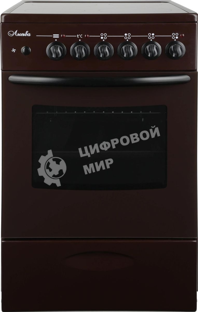 Плита электрическая Лысьва EF4004MK00 коричневый, конфорок 4 шт, духовка 57 л, 50 см x 84 см x 60 см (без крышки)