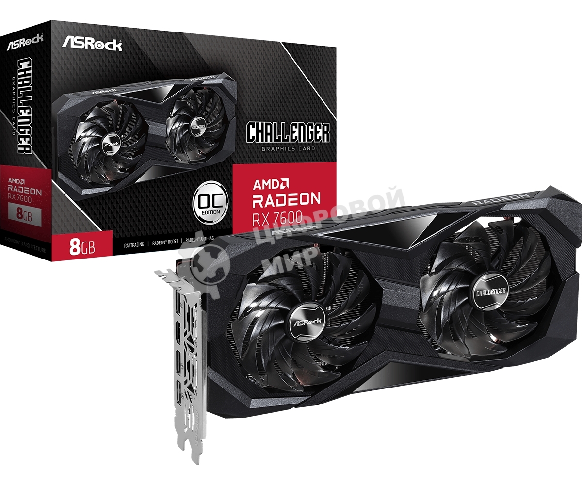 Видеокарта AsRock Radeon RX 7600 Challenger 8G OC