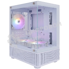 Компьютерный корпус 1STPLAYER MIKU Mi2-A белый, mATX, 3x120мм LED fans