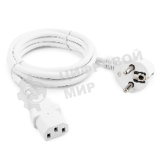 Кабель питания Cablexpert PC-186W Schuko-C13, 3x0.5мм2, 6A, с заземлением, 1.8м, белый, пакет