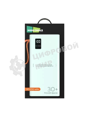 Портативный аккумулятор More choice (4620202550583) PB22-30 с кабелем 2USB 2.1A - 30000mAh белый