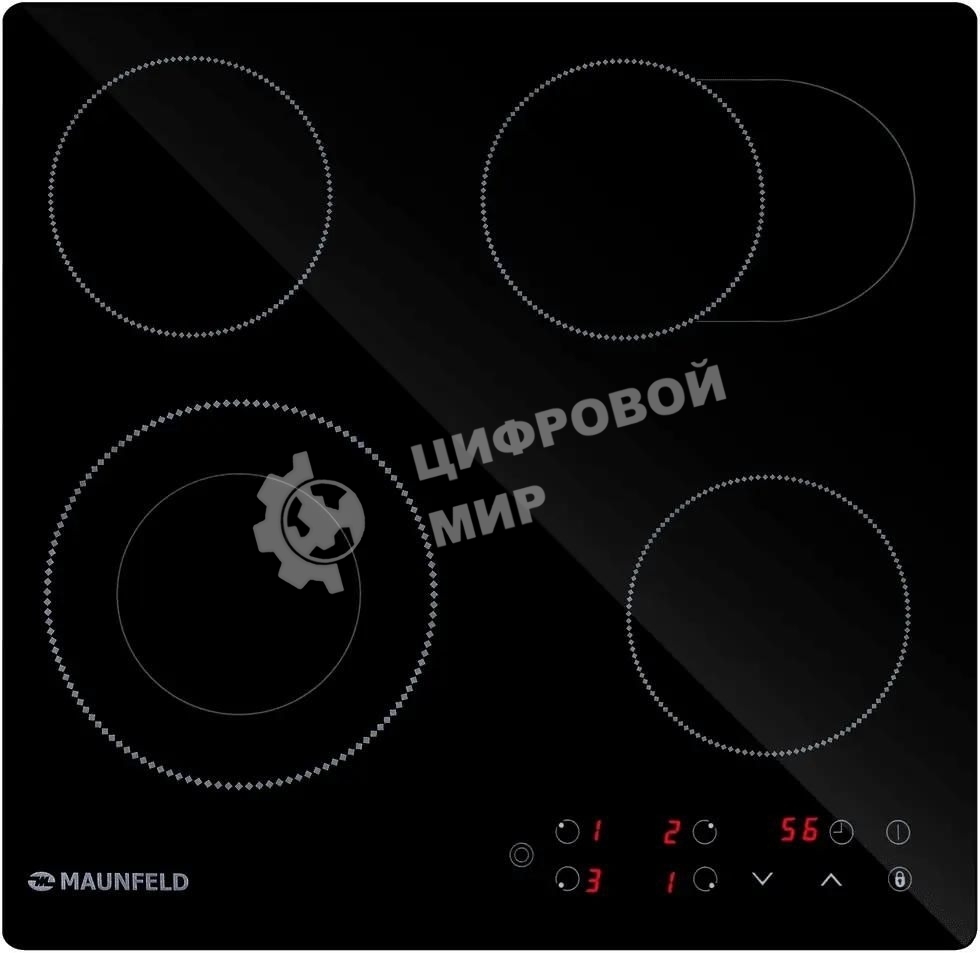 Электрическая варочная панель Maunfeld EVCE594SMDPBK, конфорок: 4 шт., стеклокерамика, независимая, черный