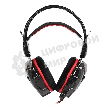 Гарнитура проводная игровая RUSH COBRA, динамики 40мм, велюровые амбушюры, черный/красный (SBHG-1300)