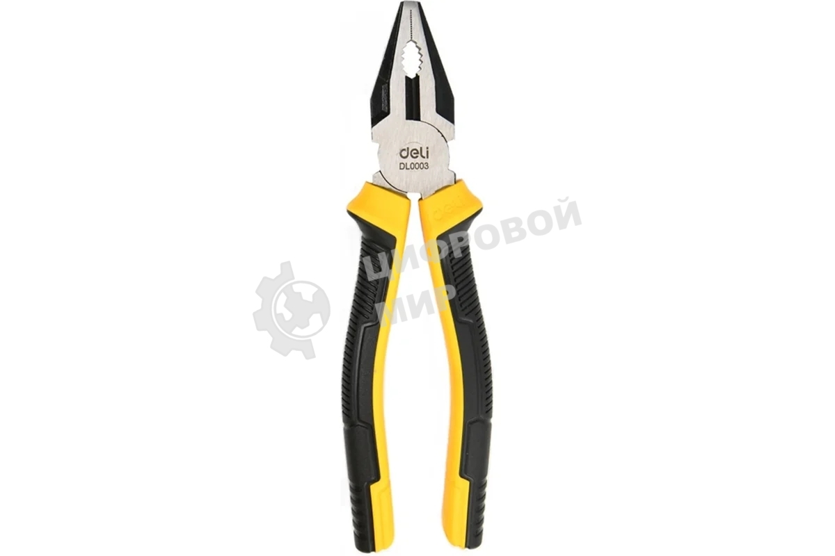 Комбинированные плоскогубцы Deli DL0003 200 мм, двухкомпонентная прорезиненная рукоять