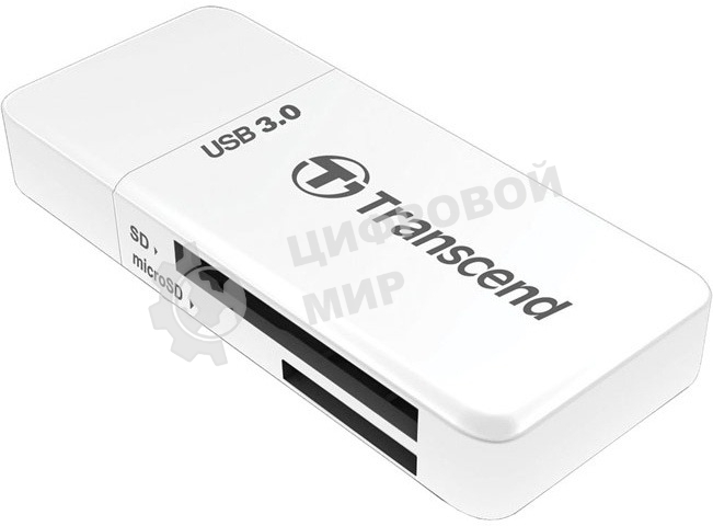 Кард-ридер Transcend RDF5/белый/microSDHC,microSDXC,SDHC,SDXC/USB 3.0/пластик