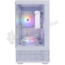 Компьютерный корпус 1STPLAYER MIKU Mi2-A белый, mATX, 3x120мм LED fans