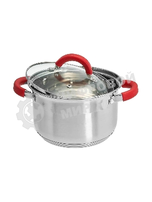Кастрюля WEBBER BE-341/2 3 л, нержавеющая сталь, со стеклянной крышкой