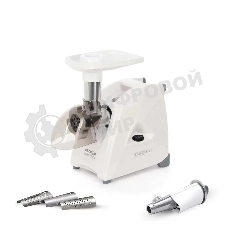 Мясорубка электрическая Аксион М35.04 белый, 1500 Вт, 1.7 кг/мин, реверс, защита от перегрузки, насадки - 4