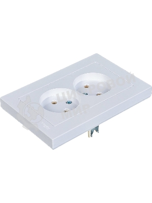 Розетка 2-м AtlasDesign без заземл. 16А в сборе белый SchE ATN000120