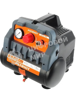 Компрессор поршневой Patriot WO 6-180 безмасляный 180л/мин 6л 1100Вт черный/оранжевый
