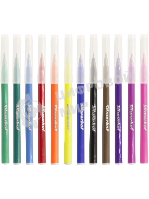 Фломастеры Silwerhof Монстрики 9мм 145мм круг. пулевидный пиш. наконечник Вентилируемый 12цв. пакет с европодвесом