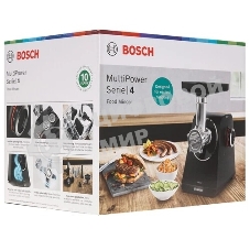Мясорубка электрическая Bosch MFWS440B черный, 1900 Вт, 2.5 кг/мин, реверс, защита от перегрузки, насадки - 7