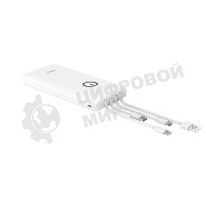 Портативный аккумулятор Powerbank Perfeo ABSOLUTE 10000mah In Micro usb,USB/Out USB,Micro usb,Type-C,Lightning, 2.1А/белый (PF_B4879)