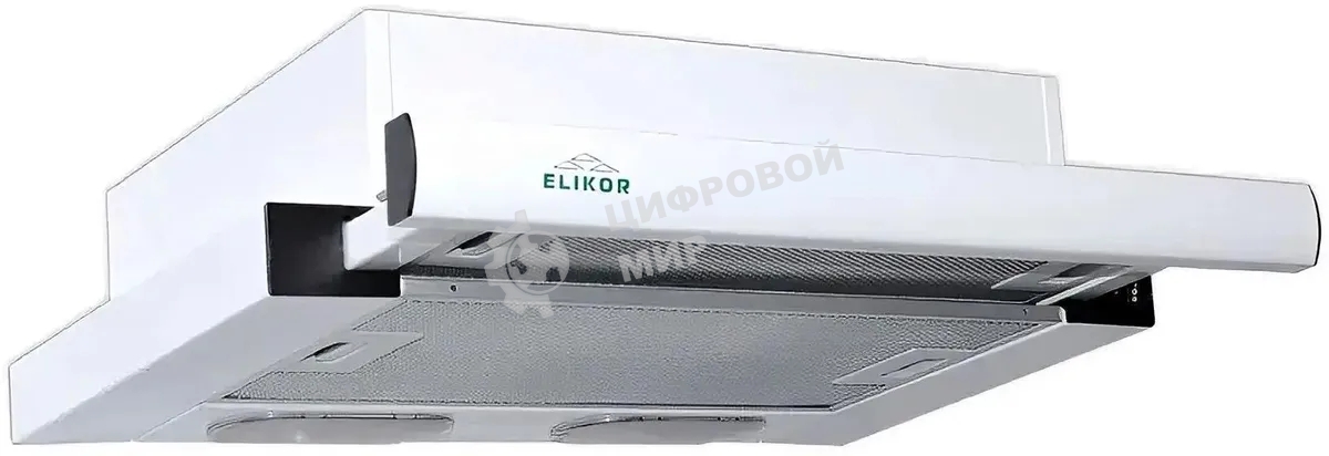 Вытяжка встраиваемая Elikor Интегра 50П-400-В2Л белый, 50 см, 400 куб. м/ч, 57 дБ