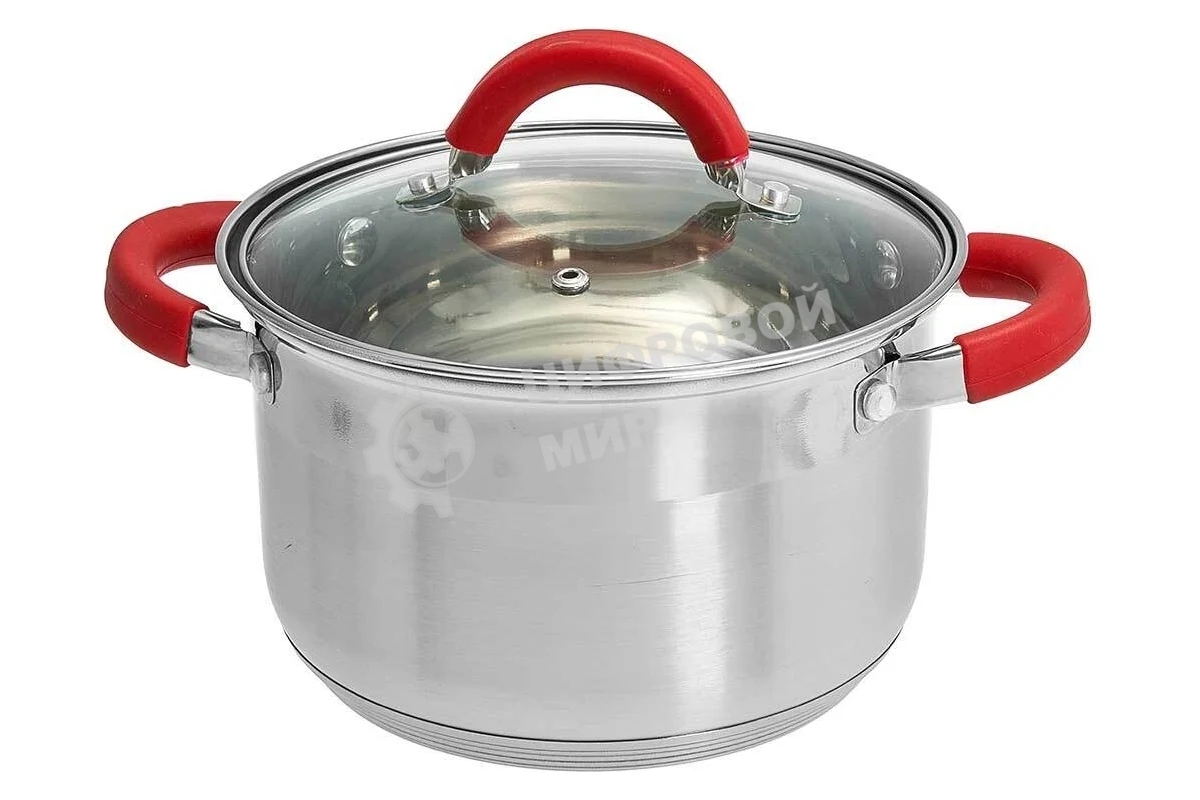 Кастрюля WEBBER BE-341/2 3 л, нержавеющая сталь, со стеклянной крышкой