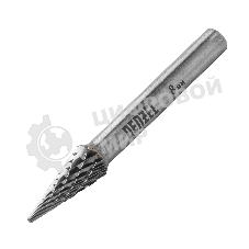 Борфреза по металлу Denzel твердосплавная, коническая, тип-M, 8 мм