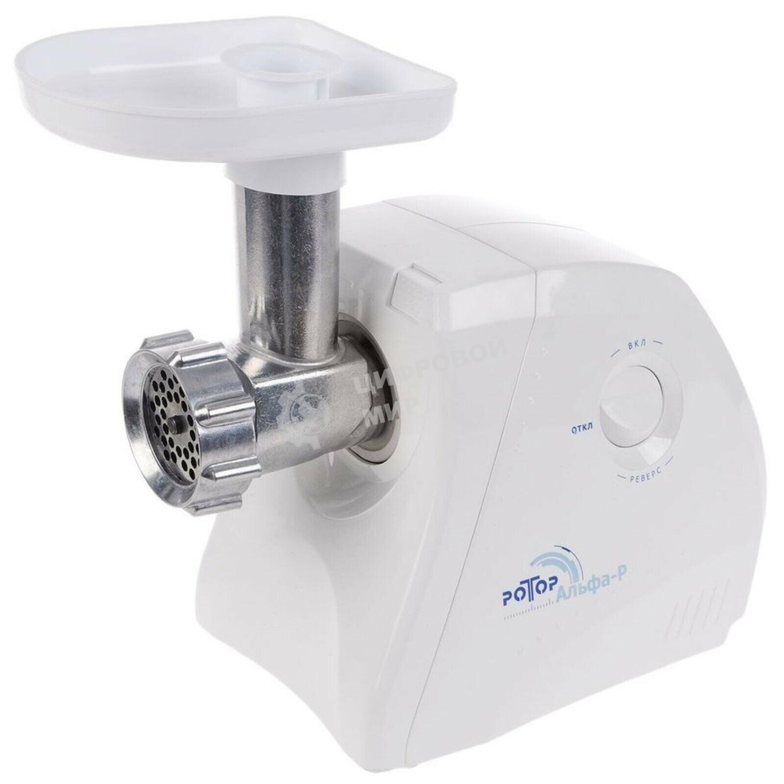 Мясорубка электрическая Ротор Альфа Р ЭМШ 35/250-3 белый, 1500 Вт, 0.58 кг/мин, реверс, защита от перегрузки, насадки - 4
