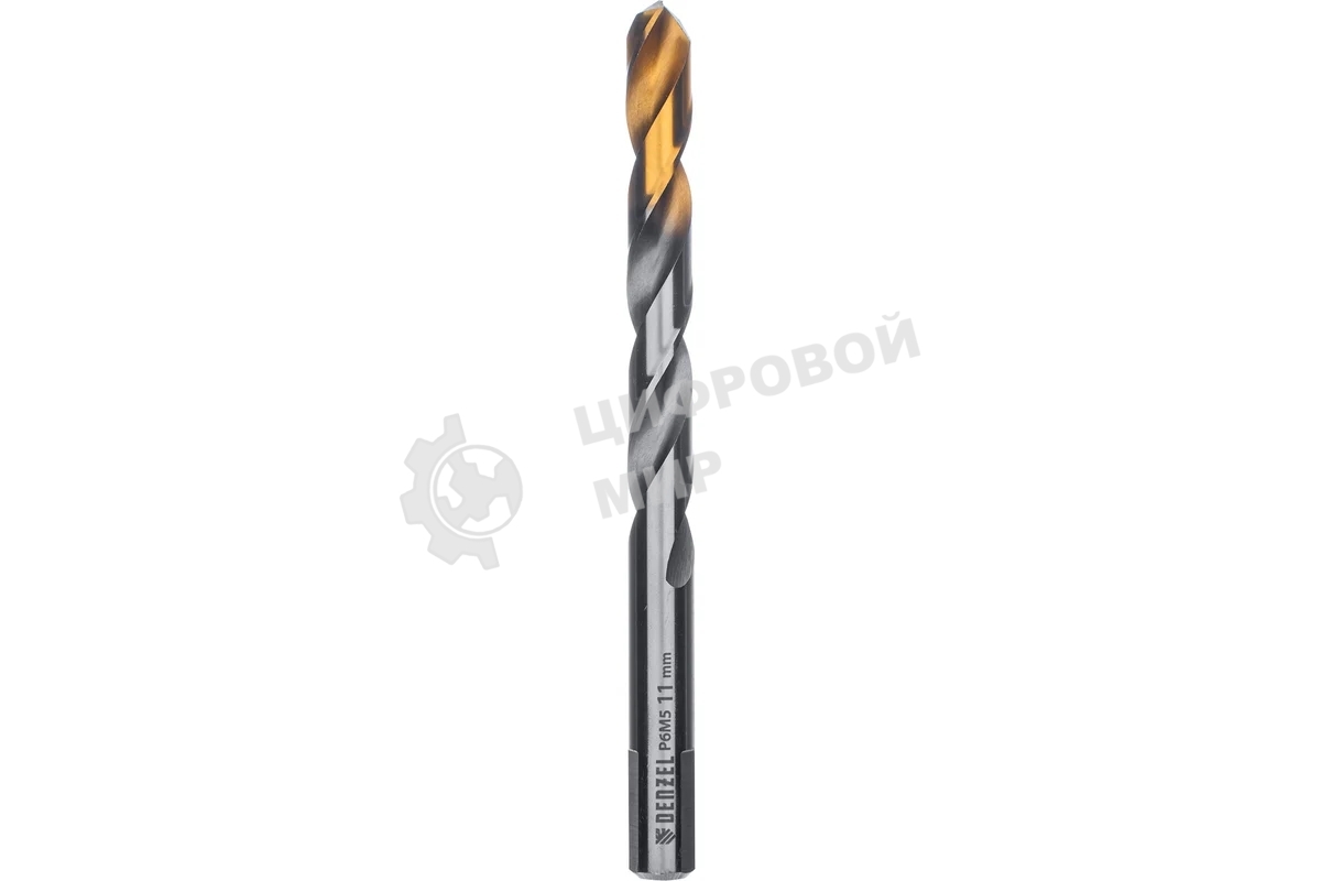 Сверло спиральное по металлу Denzel 11 x 142 мм, Р6М5, Golden Tip
