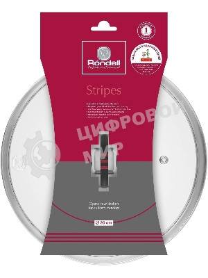 Крышка Rondell Stripes RDA-1619, 20 см, руч. серый