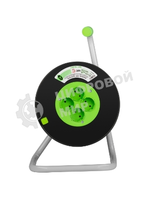 Удлинитель силовой ЭРА GREEN LINE KAT-2x1.5-30m Greenline на катушке пластик 4 розетки без заземления 30м ПВС 2x1.5мм2