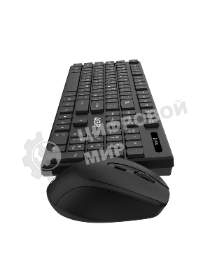 Комплект клавиатура и мышь ABR KW814 черный, интерфейс USB, беспроводной, 2.4G, RU/EN