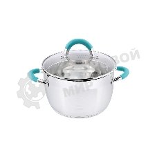 Кастрюля MALLONY BRAVO нержавеющая сталь, со стеклянной крышкой, 2,9 л, d-18