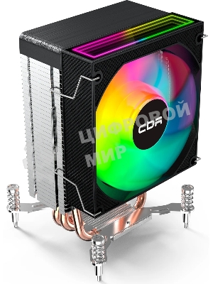 Кулер для процессора CBR CBR-CC-3160-RGB-PWM Al+Cu, 3 heat pipes, Socket 775/1366/1155/1156/1150/1151/1200/1700/AM2/АМ2+/АМ3/AM3+/FM1/FM2/AM4/AM5, TDP 160W, 90mm Fan, 2600RPM, HB, RGB, PWM, 32db
