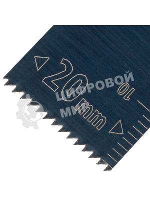 Насадка для МФИ Denzel режущая пазовая прямая, HCS, по дереву, 20 х 1,4 мм, мелкий зуб