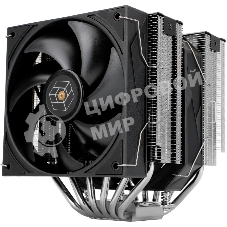 Кулер для процессора Thermalright Royal Pretor 130 (4-pin PWM, 158мм, Ni/Cu, 6x6мм, 1x120+1x130мм, 80.45CFM/81.88CFM, 29.4dBA/28.3dBA, 2150PM/1750RPM, S: 1200, 1700, 1851, 2011, 2066, 115X, AM4, AM5, silver, black)