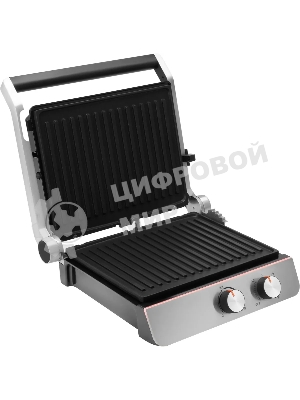 Гриль электрический Hyundai HYG-4046 2200Вт черный/серебристый