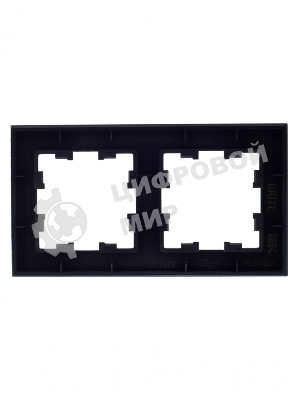 Рамка 2-местная IEK BRITE РУ-2-1-БрА металл алюминий