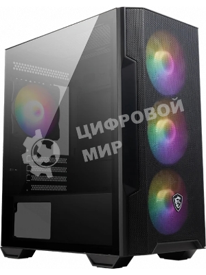 Компьютерный корпус MSI MAG FORGE M100R 1xUSB 3.0, 2xUSB 2.0, 4x120мм ARGB Fan, ARGB Control Board, Tempered Glass Window, Brown Box (932220)