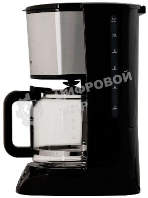 Кофеварка капельного типа Endever Costa-1044, мощность 800 Вт, -стальной/черный, объем 1,5л, LCD дисплей, по 4 шт/уп