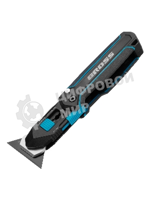 Нож-скребок складной Gross 78891, 19 мм, сменное лезвие, SK2, 5 запас. лезвий, алюмин. корпус, клипса