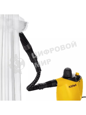 Пароочиститель ручной Kitfort КТ-9140-1 1050Вт черный/желтый