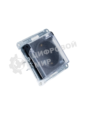 Механизм розетки 1-м СП AtlasDesign Aqua 16А IP44 с заземл. защ. шторки с прозрачной крышкой карбон SchE ATN441046