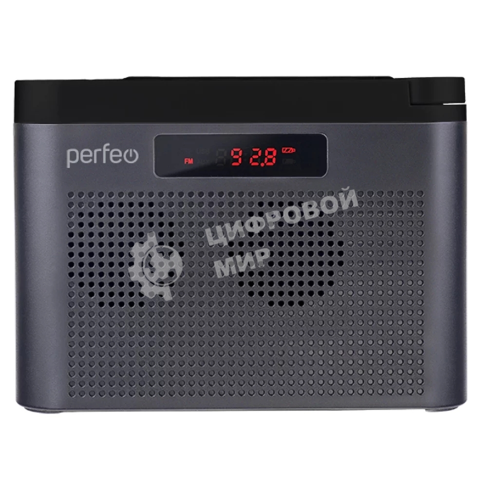 Радиоприемник цифровой PERFEO ТАЙГА FM+ 66-108МГц/ MP3/ встроенный аккум,USB/ серый (I70GR) PF_C4941