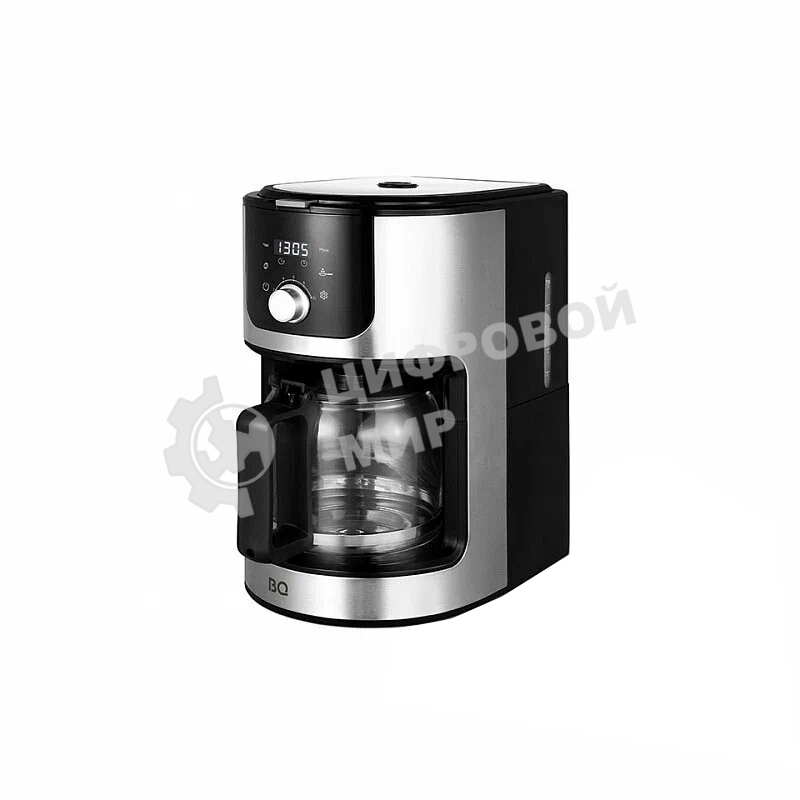 Кофеварка капельная со встроенной кофемолкой BQ CM1010 черный-стальной, исп. кофе - зерновой/молотый, 1.2 л, 1050 Вт.