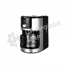 Кофеварка капельная со встроенной кофемолкой BQ CM1010 черный-стальной, исп. кофе - зерновой/молотый, 1.2 л, 1050 Вт.